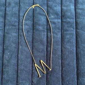 Gold Initial 'M' Necklace
